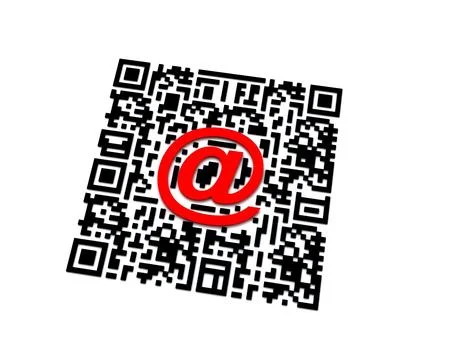 QR Code with Email Symbol on White Background Stock Illustration