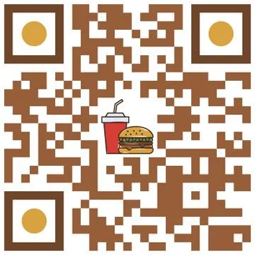 Qr code fast food restaurant Stock Illustration