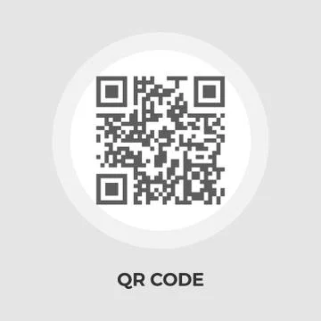 QR code flat icon 스톡 일러스트