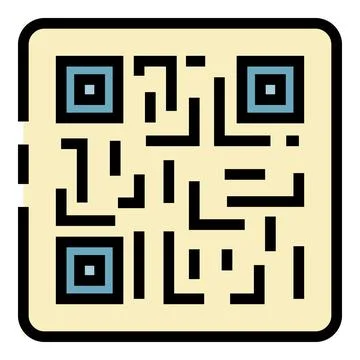 QR code in the frame icon color outline vector Illustrazione stock