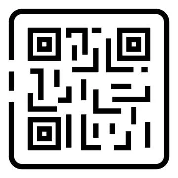 QR code in the frame icon, outline style Stock Illustration