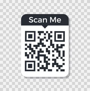 QR code. Frame for scan. Black icon on white backdrop. Vector for app and web. Illustrazione stock