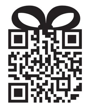 QR Code Gift Box Digital Data For Shopping Vector Illustration Isolated Stockillustratie