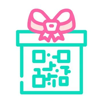 Qr code gift color icon vector illustration Illustrazione stock