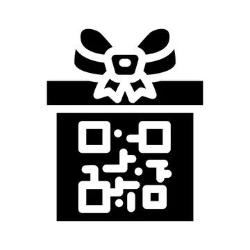 Qr code gift glyph icon vector illustration Illustrazione stock
