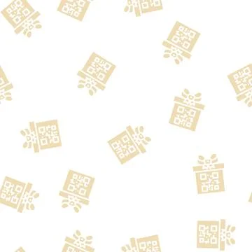 Qr code gift glyph vector seamless pattern Illustrazione stock