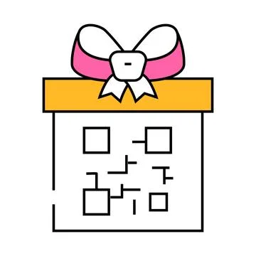 Qr code gift icon color illustration イラスト素材