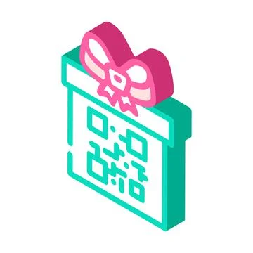 Qr code gift isometric icon vector illustration 스톡 일러스트