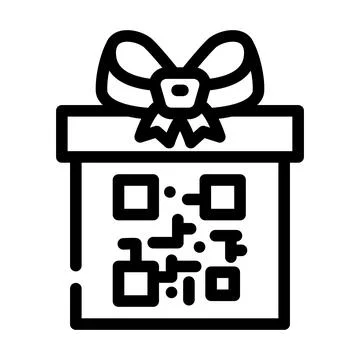 Qr code gift line icon vector illustration 스톡 일러스트