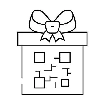 Qr code gift line icon vector illustration Illustrazione stock