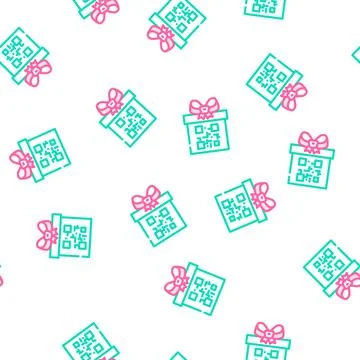 Qr code gift vector seamless pattern Illustrazione stock