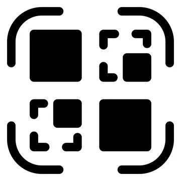 Qr code glyph icon isolated on white background 스톡 일러스트