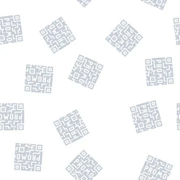 Qr code glyph vector seamless pattern Illustrazione stock
