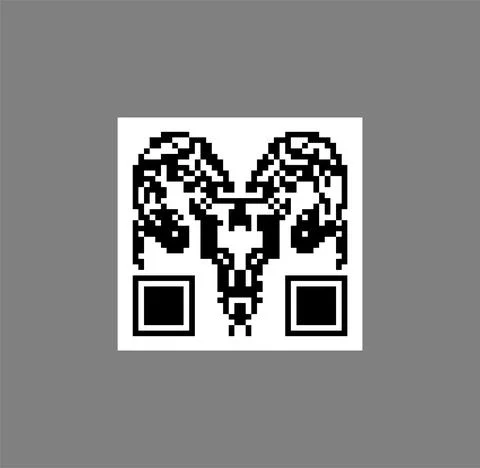 QR code Goat skull isolated. Symbol Vector illustration Illustrazione stock