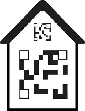 QR code to the house. Vaccination at home. Stock Illustration