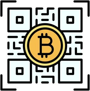 Qr code icon, Bitcoin related vector illustration Stock Illustration