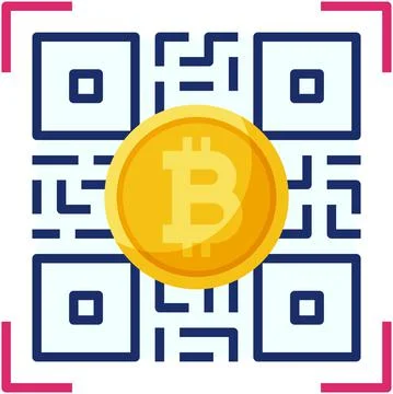 Qr code icon, Bitcoin related vector illustration 스톡 일러스트