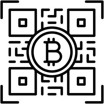 Qr code icon, Bitcoin related vector illustration 스톡 일러스트