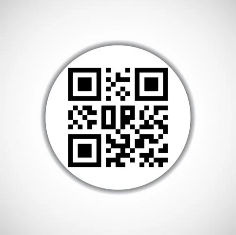 Qr code icon. Black scan code logo, barcode identification. Vector illustration Stock Illustration