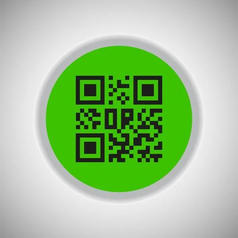 Qr code icon. Black scan code logo, barcode identification. Vector illustration Stock Illustration