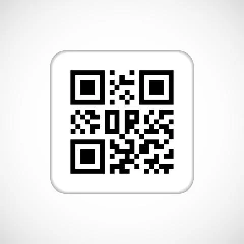 Qr code icon. Black scan code logo, barcode identification. Vector illustrati イラスト素材