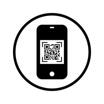 Qr code icon. Black vector graphics. Stock-Illustration