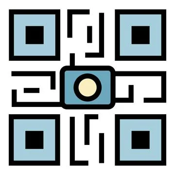 QR code icon color outline vector Stock Illustration