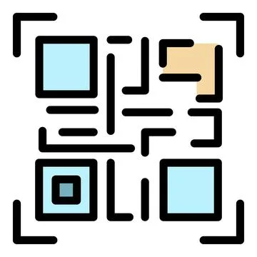 Qr code icon color outline vector Stock Illustration