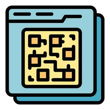 Qr code icon color outline vector 库存插图