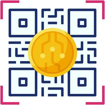 QR code icon, Crypto related vector illustration 스톡 일러스트