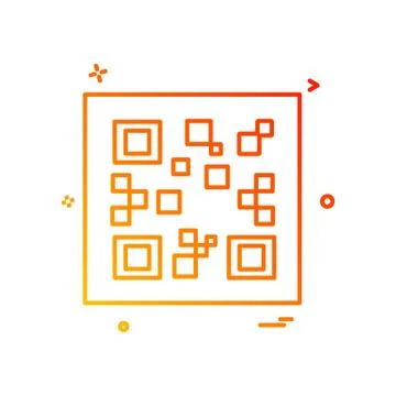 QR code icon design vector 스톡 일러스트