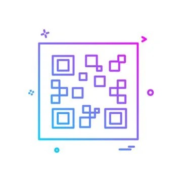 QR code icon design vector Stock Illustration