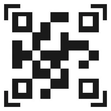 Qr code icon. Digital information scan black symbol 스톡 일러스트