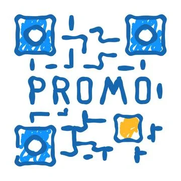 Qr code icon doodle illustration Stockillustratie