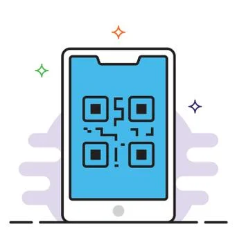 QR code icon in flat design Illustrazione stock