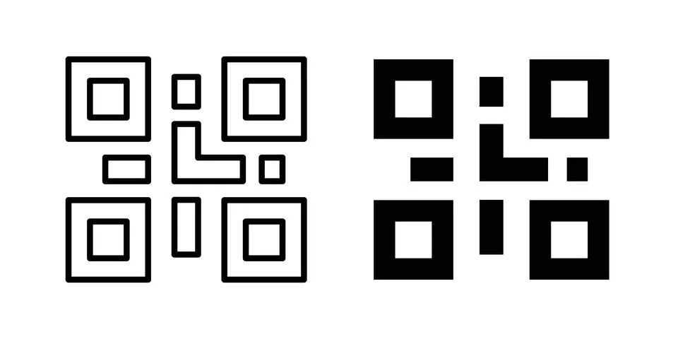 QR code icon illustration. Pixel perfect vector graphics 스톡 일러스트