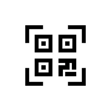 QR code icon isolated on transparent background for digital scanning Stock Illustration