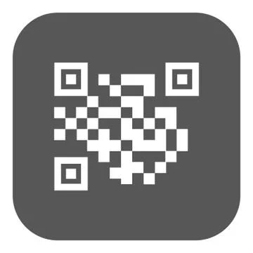 The QR code icon.  Link and URL symbol. Flat Stock Illustration
