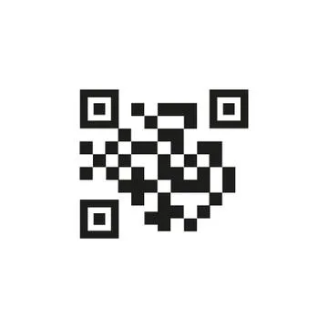 The QR code icon.  Link and URL symbol. Flat イラスト素材