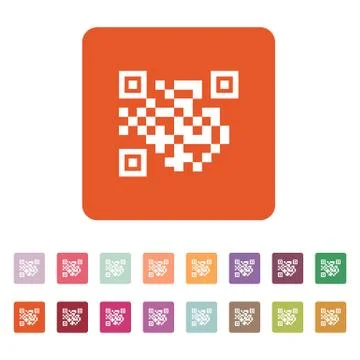 The QR code icon.  Link and URL symbol. Flat Stock-Illustration