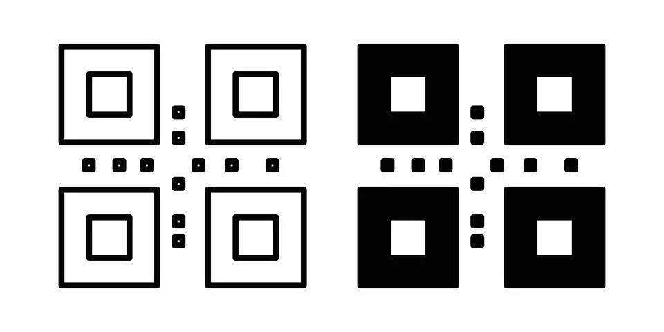 QR code icon or illustration vector symbols イラスト素材