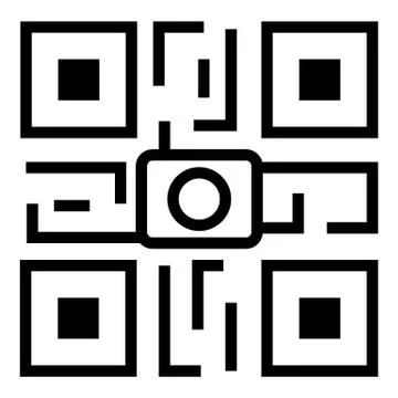 QR code icon, outline style Stock Illustration