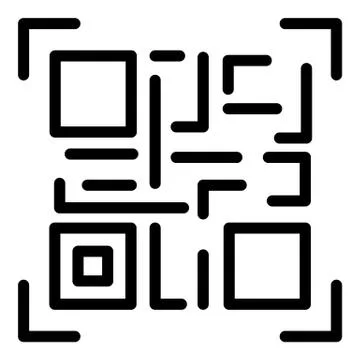 Qr code icon, outline style Stock Illustration