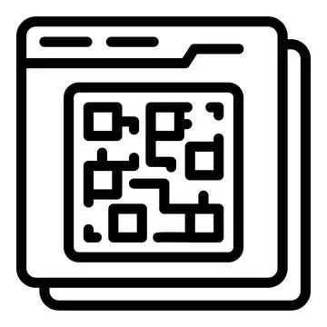Qr code icon, outline style 库存插图