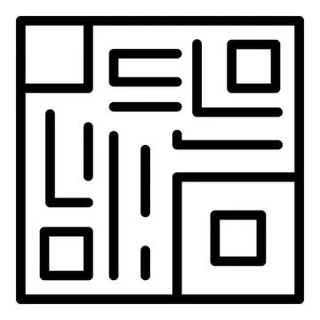 Qr code icon outline vector. Phone scan イラスト素材