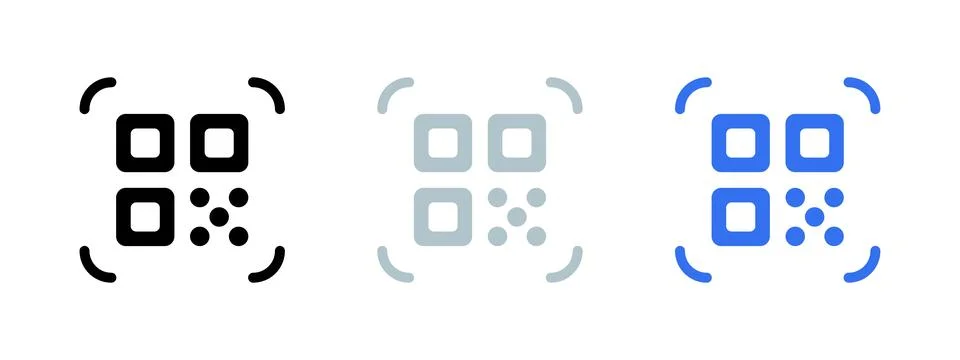 QR code icon. QR scanner vector illustration. Barcode symbol. Mobile scan s.. Stock Illustration