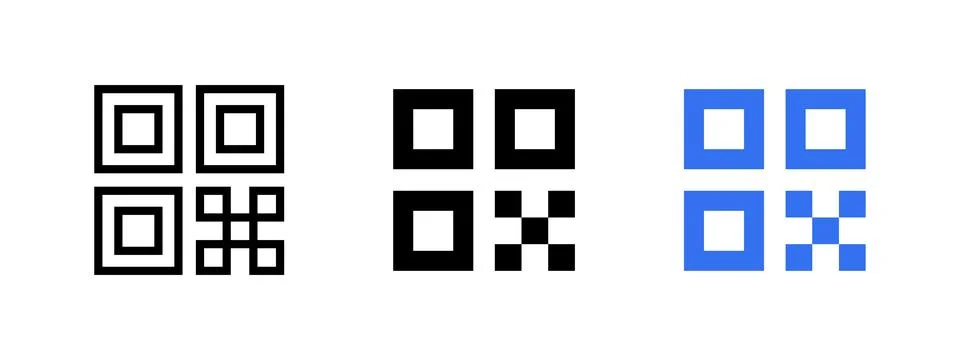 QR code icon. QR scanner vector illustration. Barcode symbol. Mobile scan o.. 스톡 일러스트