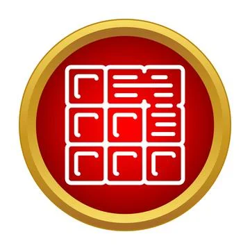 Qr code icon in red and gold circle Illustrazione stock