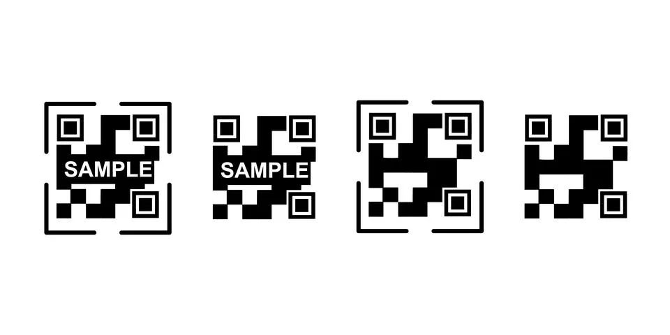 QR Code Icon. Sample Scan Illustration for Mobile Payment イラスト素材