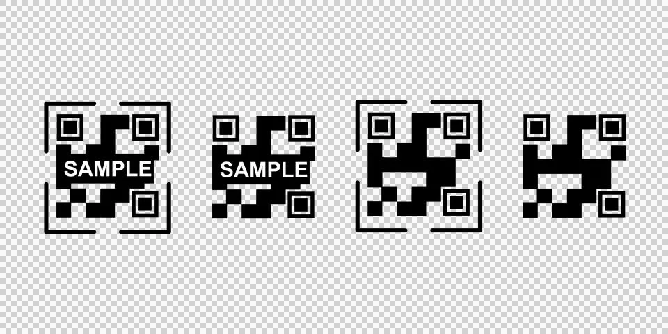 QR Code Icon. Sample Scan Illustration for Mobile Payment イラスト素材